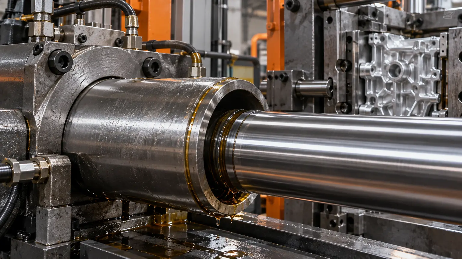Pistón y componentes de una máquina de fundición a presión