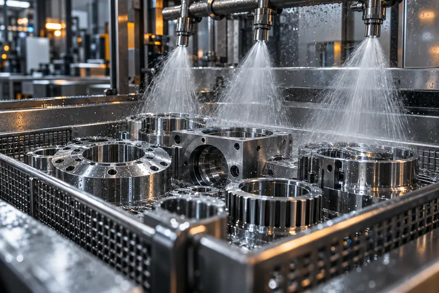 Lavado de piezas en una instalación industrial