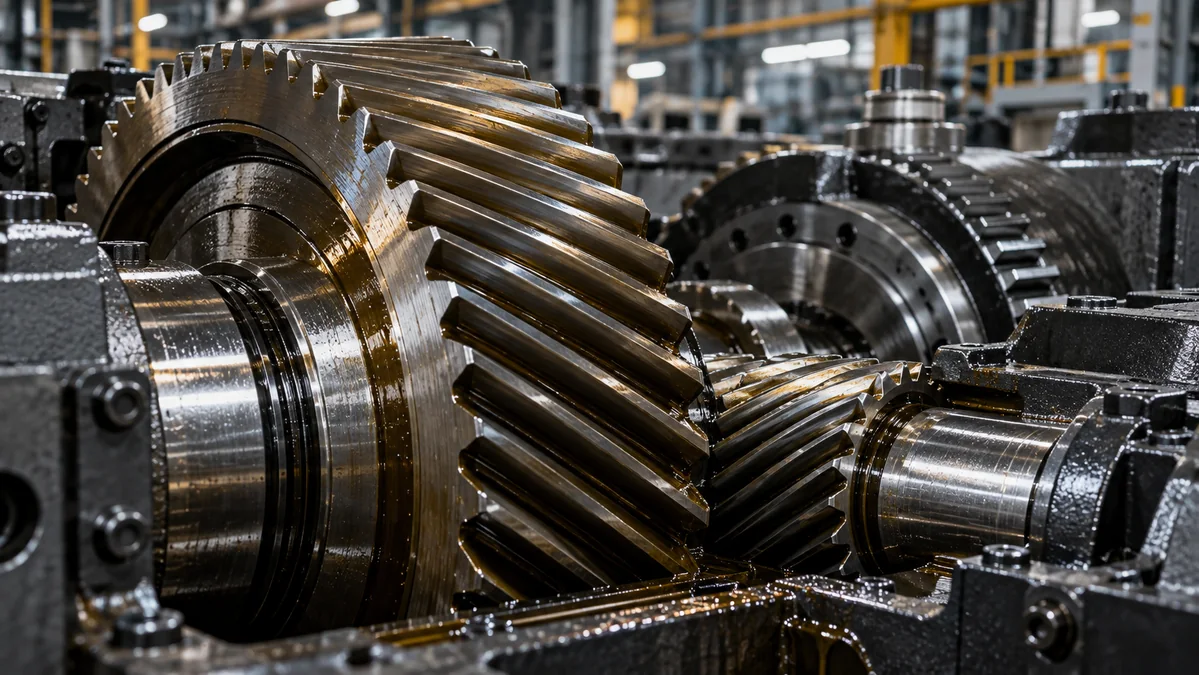 Engranes de un reductor industrial