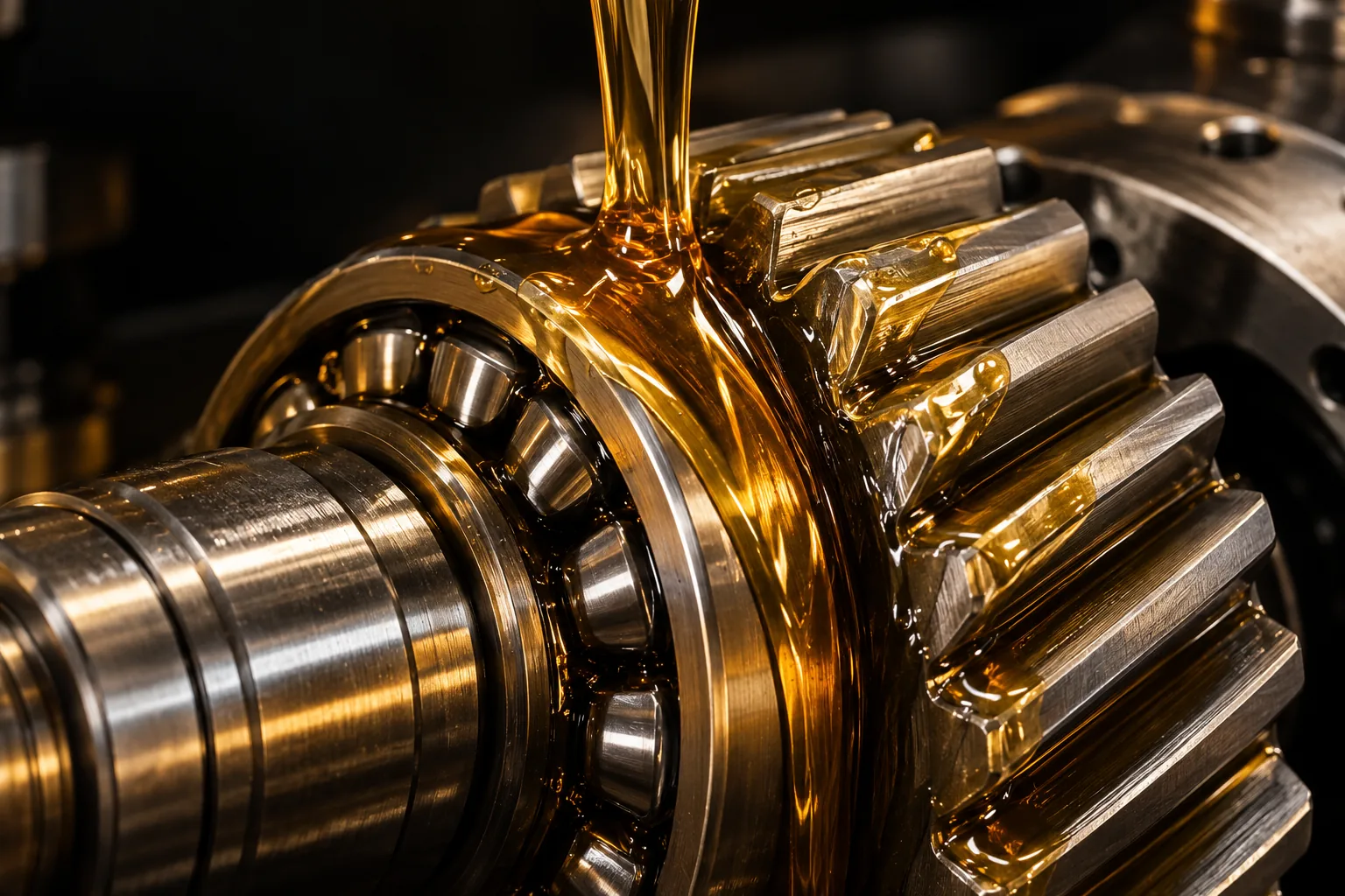 Aceite lubricante sobre componentes metálicos